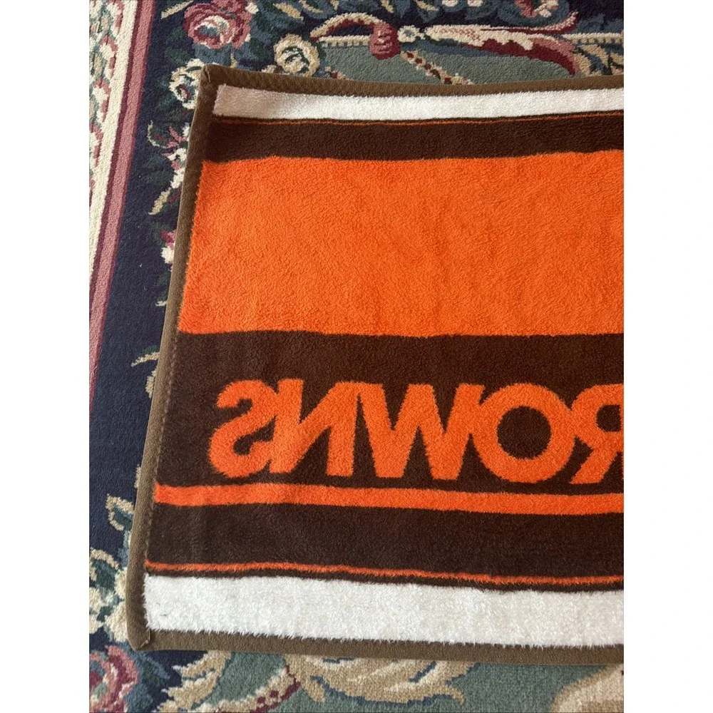 Vintage 1980's Cleveland Brown Stadium Throw Blanket 26 1/2 x 57 1/2 Beach Towel